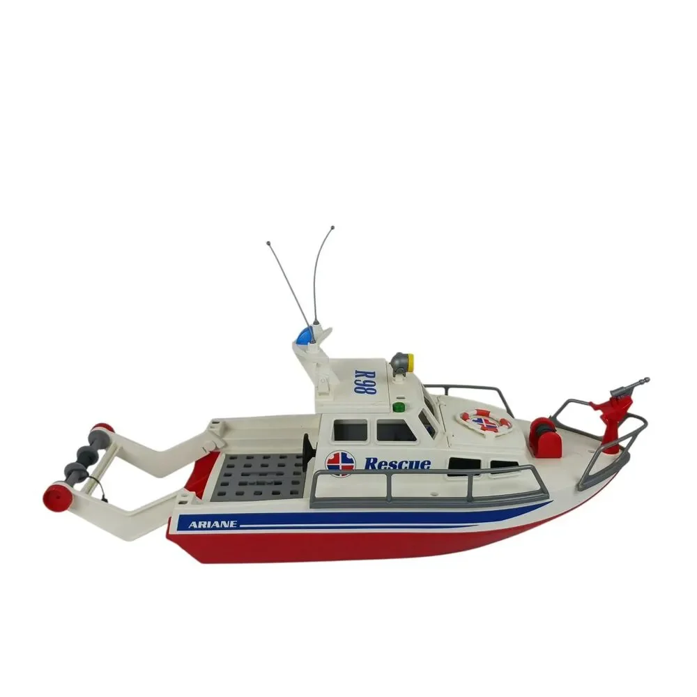 VTG PLAYMOBIL 3941 Ariane Rescue Boat  Dingy Figures Accessories Motor HTF 2000